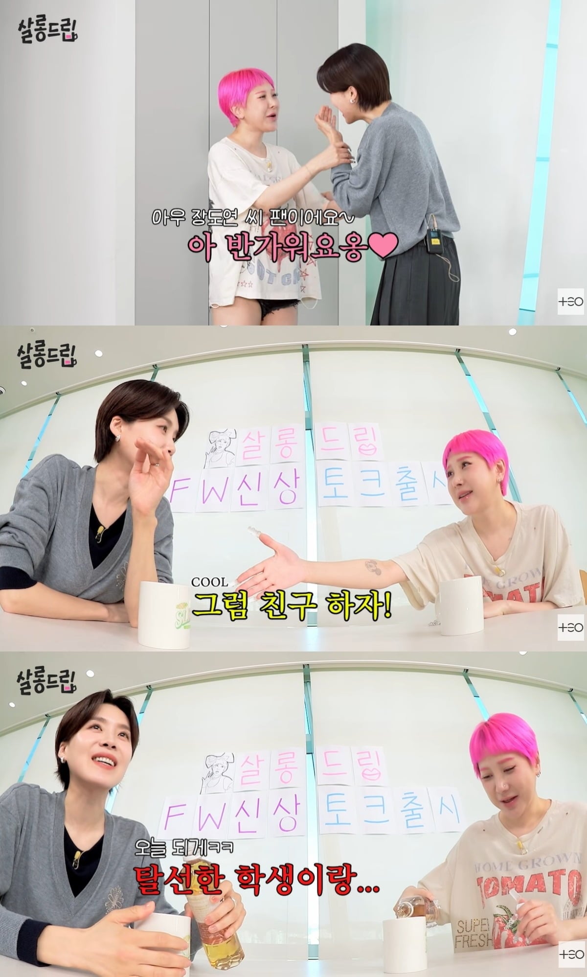 가수 서인영이 장도연을 향해 거듭 애정을 표현했다. / 사진=유튜브 채널 'TEO' 영상 캡처