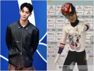 '배진영 친동생' 배서찬, 쇼트트랙 금메달리스트 됐다…'딱딱' 포즈로 남다른 우애 자랑