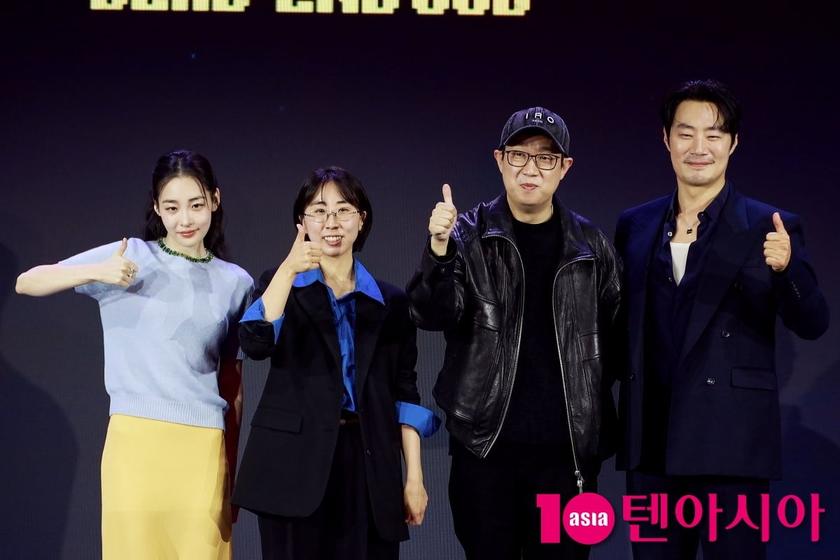 28일 서울 영등포구 페어몬트 앰배서더 서울에서 넷플릭스 시리즈 '꿀알바' 제작발표회가 열린 가운데 현장에는 배우 이희준, 김민하와 연출을 맡은 김다민 감독, 한준희 기획총괄이 참석했다. / 사진=이승현 기자